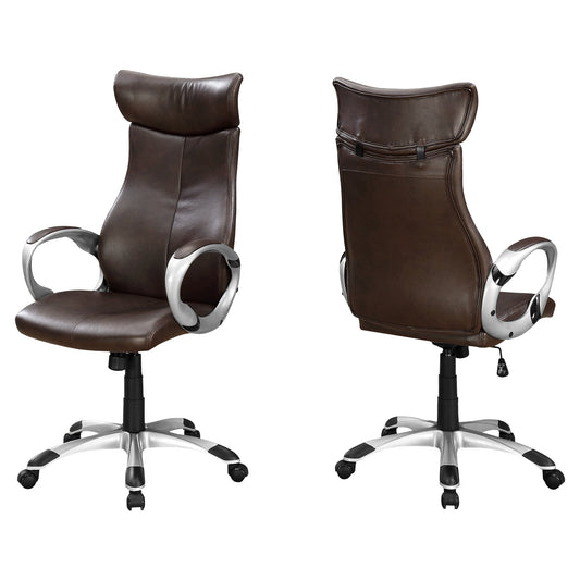 25.2" x 26" x 47.5" Brown Foam Metal Nylon  Office Chair High Back