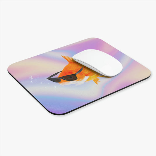 Gold Fish With Sunglasses Mouse Pad