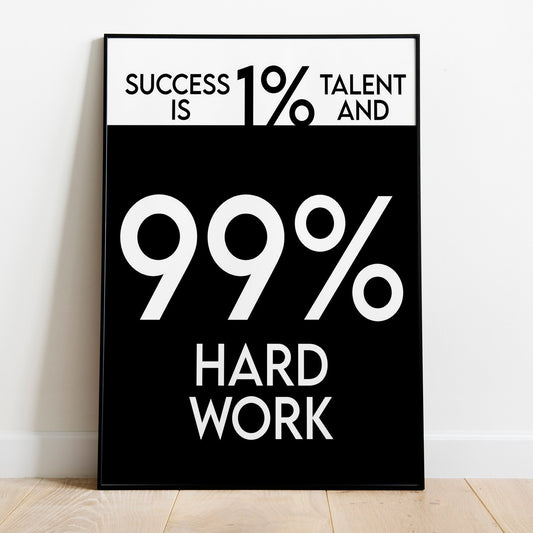 99% HARD WORK Wall Art Poster for Home Office