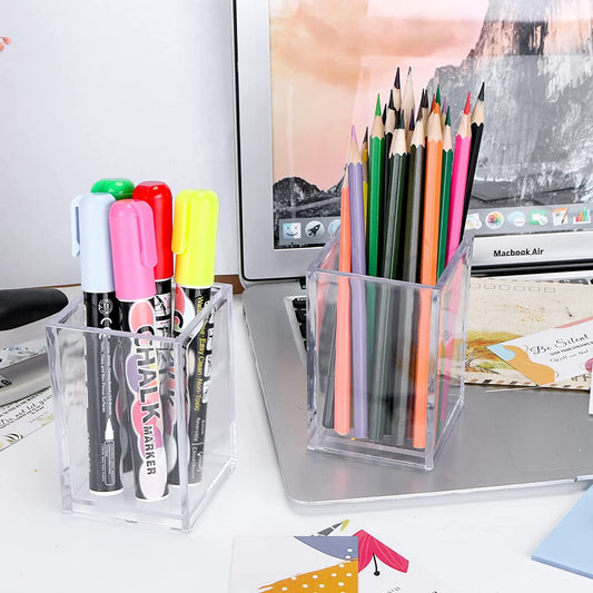 Acrylic Pen Holder Makeup Brush Clear Holder Desktop Pencil Organizer