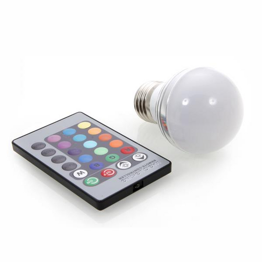 3W LED RGB Light Bulb with Remote Control