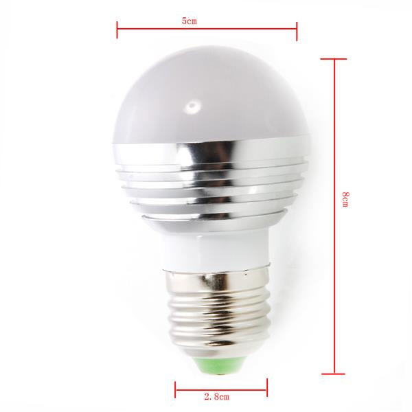 3W LED RGB Light Bulb with Remote Control