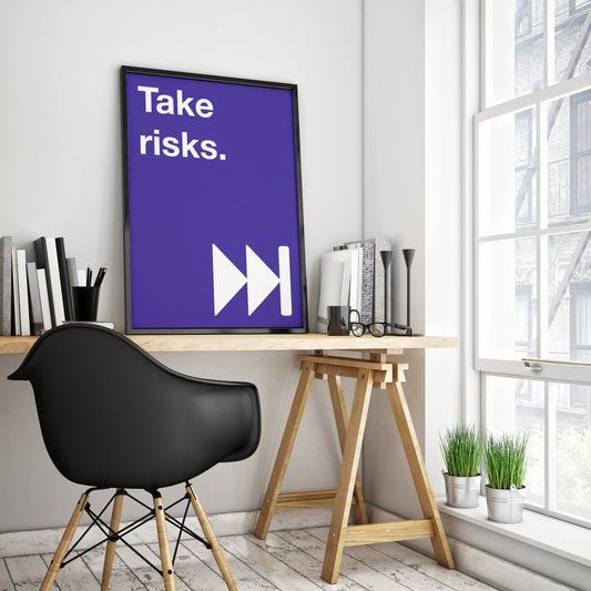 TAKE RISKS Wall Art Poster for Home Office
