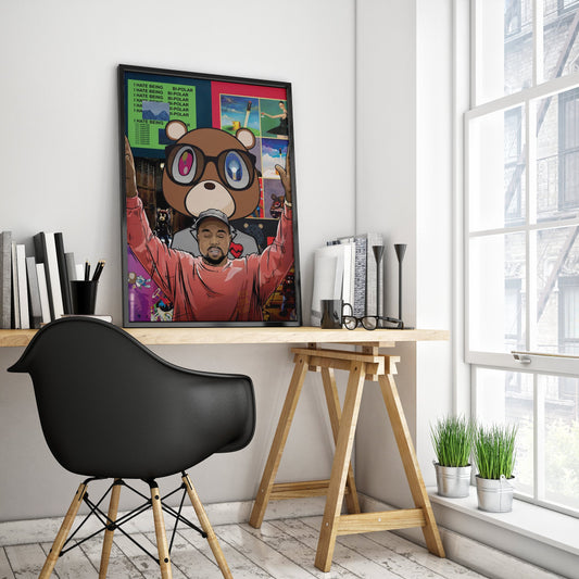 KANYE WEST Wall Art Poster for Home Office