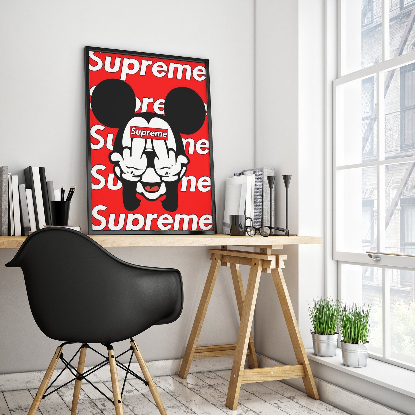 SUPREME MICKEY Wall Art Poster For Home Office