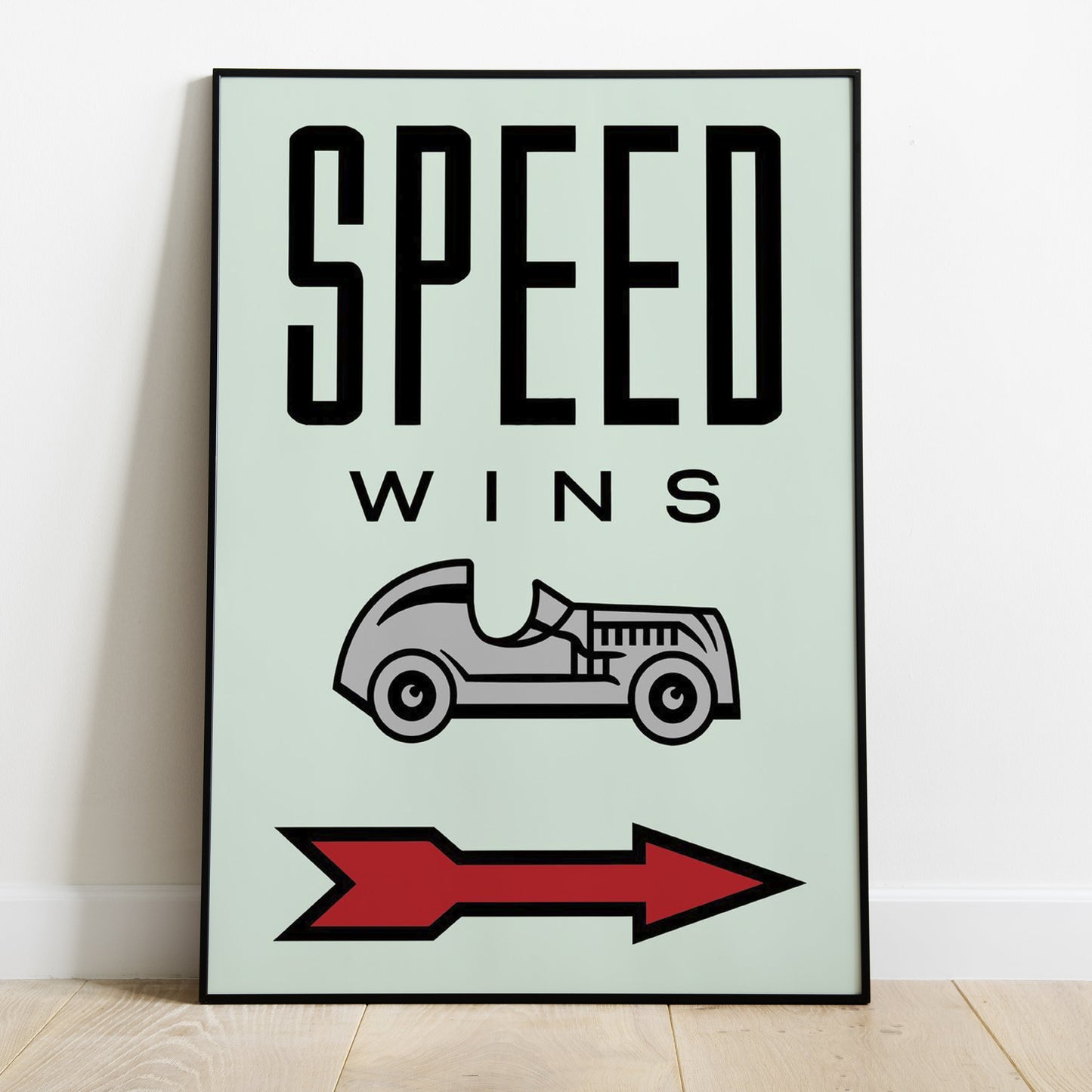 SPEED WINS Motivating Wall Art Poster for Home Office